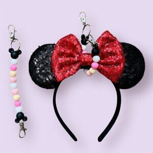 Pastel Princess Minnie Ears Holder | Disney-Inspired Handmade Mouse Ears Clip
